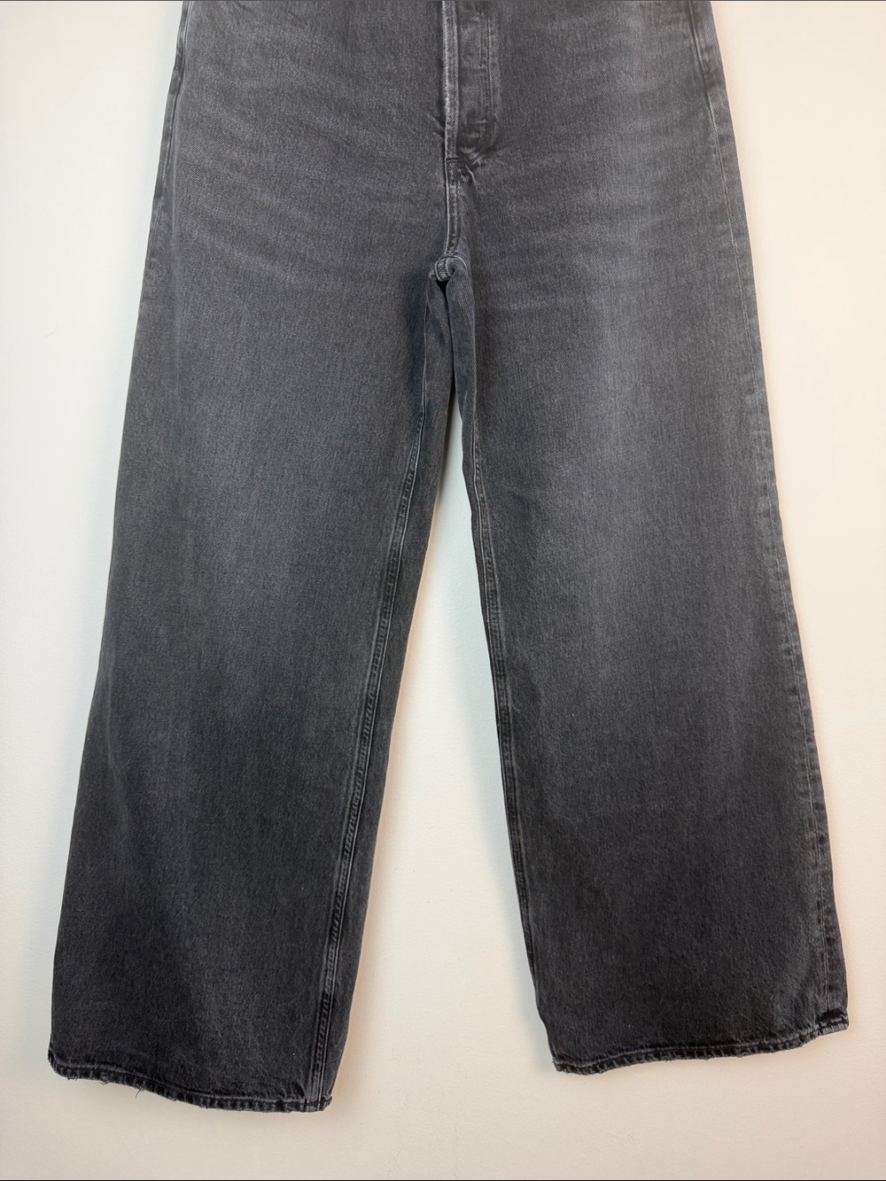 Agolde Dame High Rise Wide Leg Jeans Hitch Black 28 Regenerative Cotton Denim - Picture 5 of 16